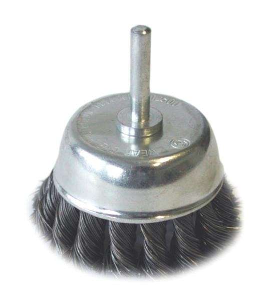Cup Brush Knotted with Shaft 75mm