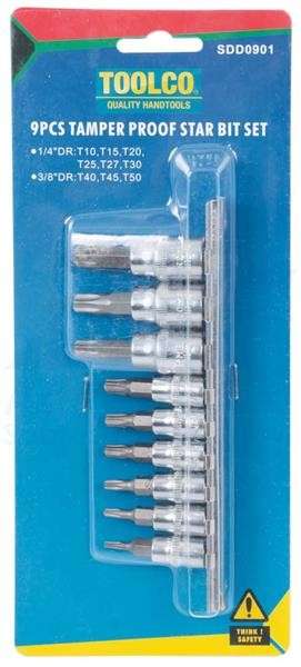 9 Piece Torx Socket Set - 3/8 and 1/4 Inch Drive