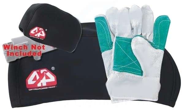 Winch Cable Cover with Leather Gloves - Medium