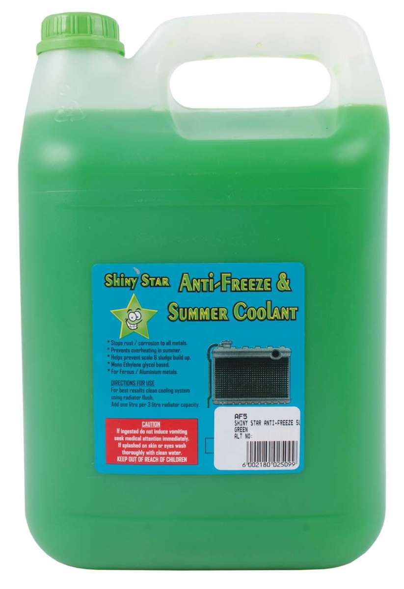 Shiny Star Anti-Freeze and Summer Coolant - Green - 5 Litre