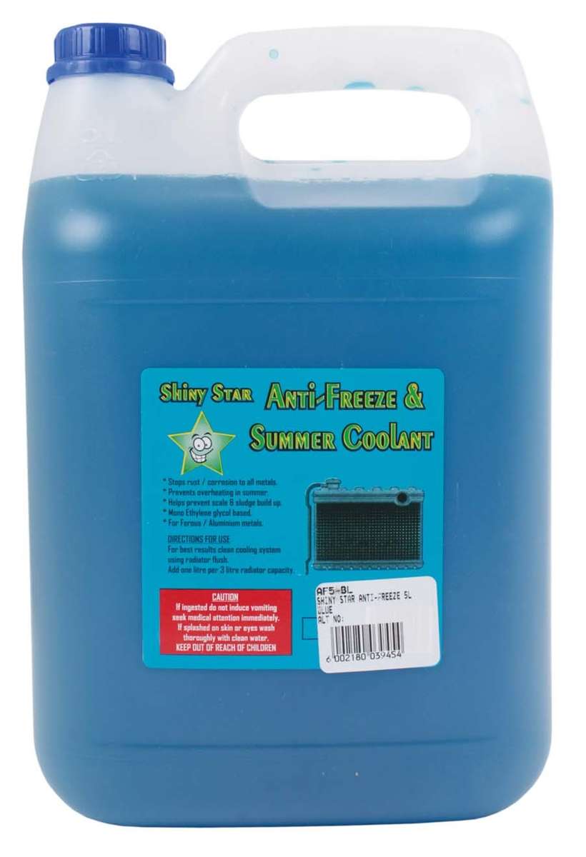 Shiny Star Anti-Freeze and Summer Coolant - Blue - 5 Litre