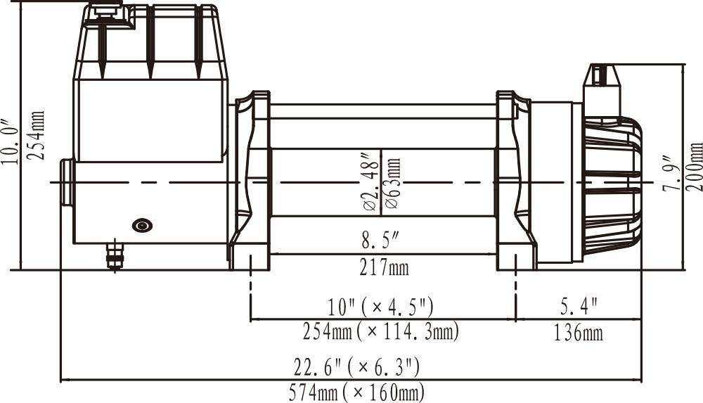 Runva 12 Volt - 9500lb (4309kg) Low Mounting with Synthetic Rope