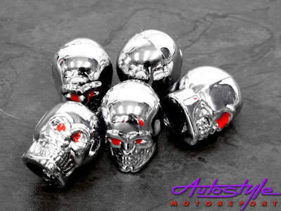 Chrome Skulls Look Wheel Valve Caps