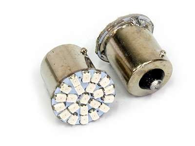 Single Contact 22LED Red Bulbs (pair)