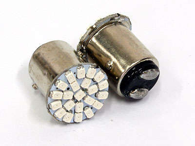 Double Contact 22LED Red Bulbs (pair)