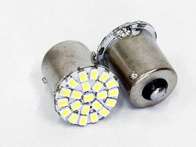Single Contact 22LED White Bulbs (pair)