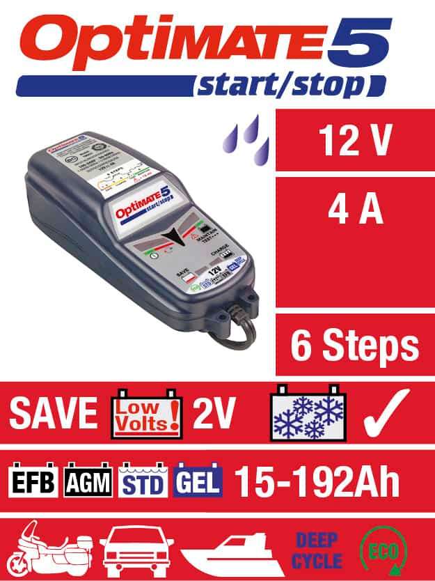 OptiMATE 5 TM-220 (6-Step Automatic 12V 4A Battery Charger (15-192Ah), Maintainer & Recovery) - Idea
