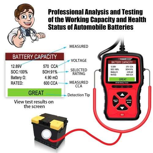 Vident iBT200 |  9V/12V/24V Car & Truck Battery Tester (100 to 2000CCA / VRLA, GEL, AGM, SLA)