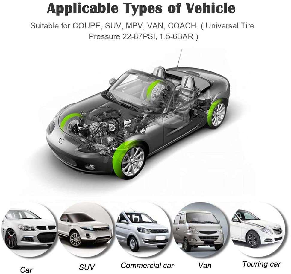 Wireless Car TPMS (Tyre Pressure Monitoring System) - Internal Sensors (Solar Powered & Windshield M
