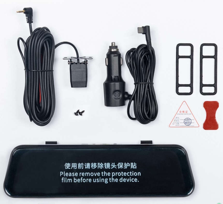 Dual Rearview Mirror Dash Camera | 10-inch HD 1080p | DVR