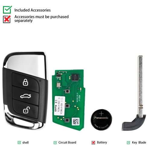 Autel IKEY Premium Style Smart Programmable Key 3 Buttons (VW Style)