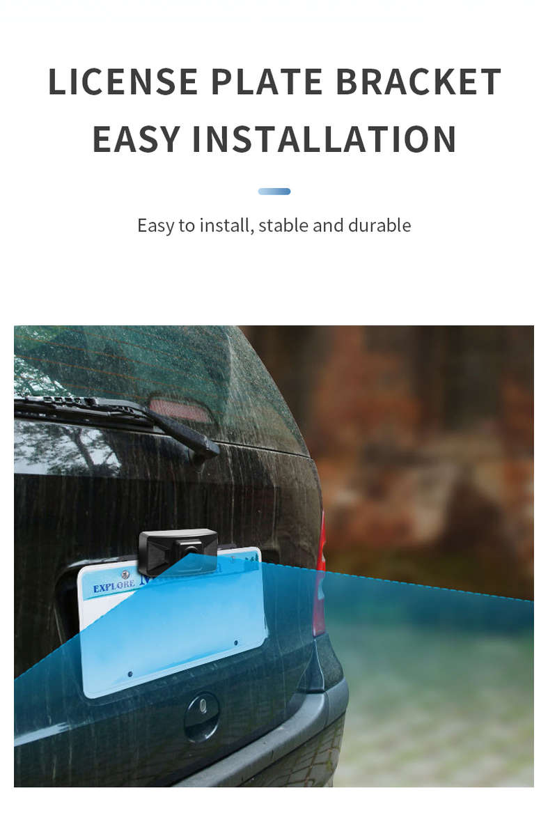 4.3-Inch Wireless License Plate Backup Reverse Camera Kit