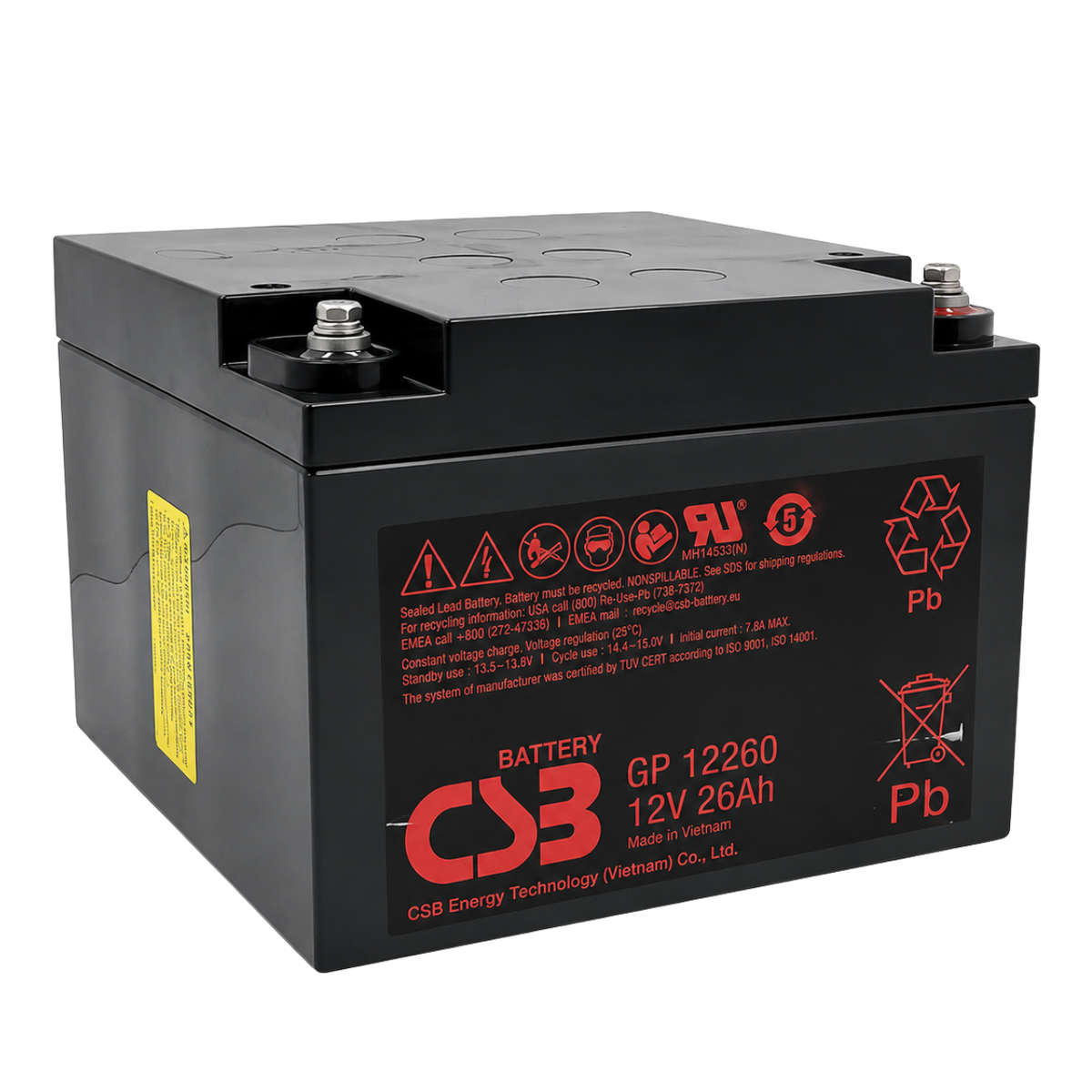 BW063  GP VB - GP Battery (Second Stock) Sealed  Lead Acid  12V 26A