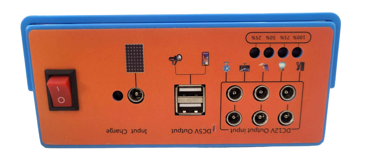 LK077 - SK  Lithium Light Kit. 12V 12Ah Battery. 4xLED Lights. USB x2. + 10 Watt Solar Panel Charger