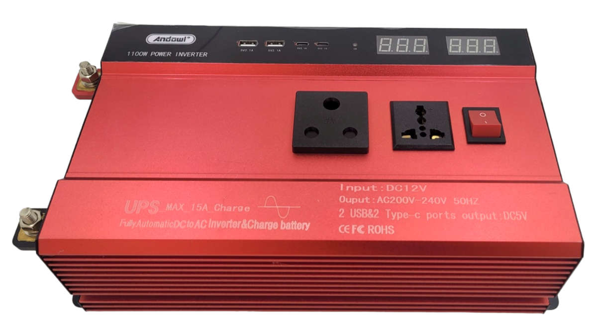 SA442C Andowl - Inverter UPS Modified Sine. Auto Switch. Input.-12 Volt DC  Output 220  AC1100 Wa...