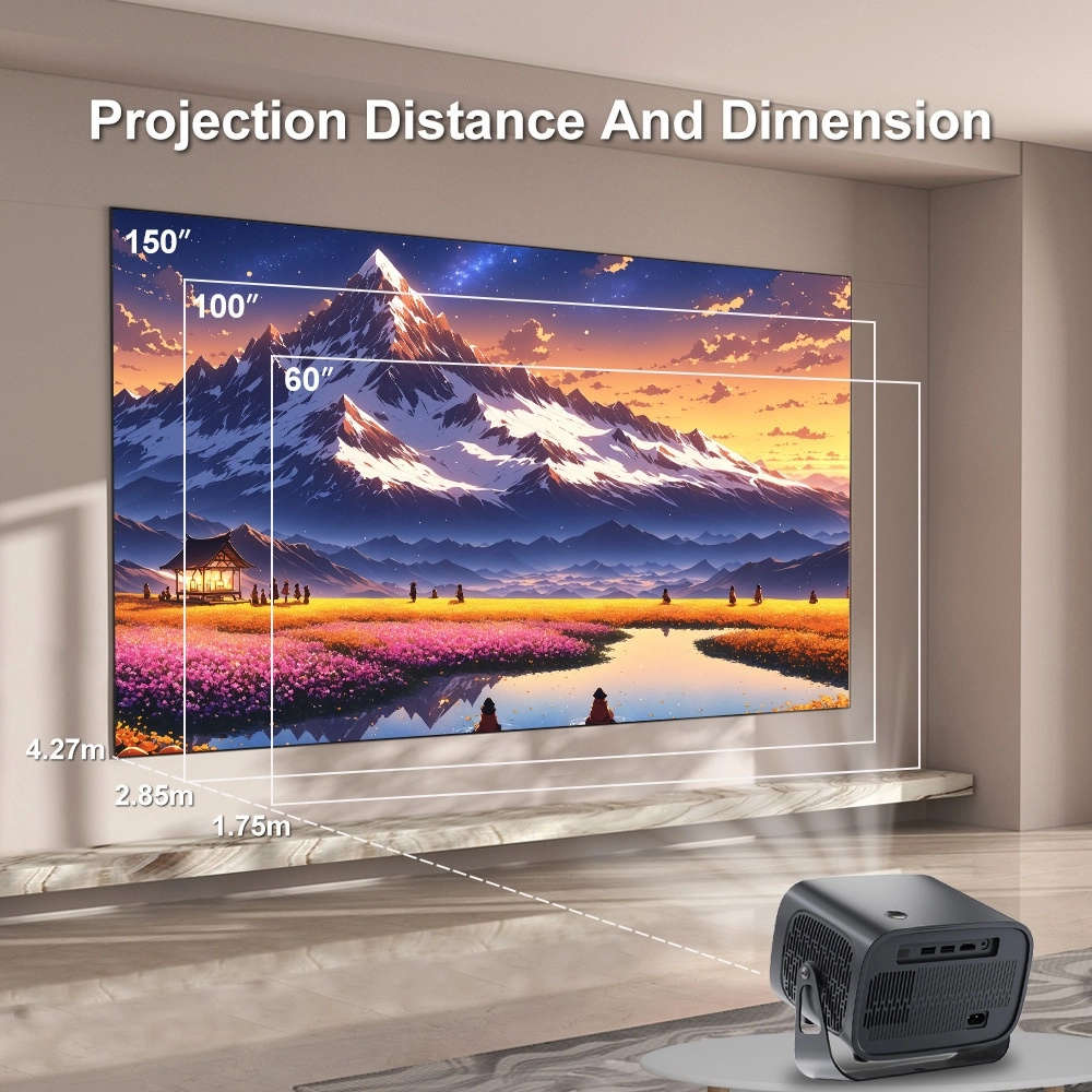 Portable 4K Smart Projector with Android 11, WiFi BT-5 & Bluetooth with auto electronic focus