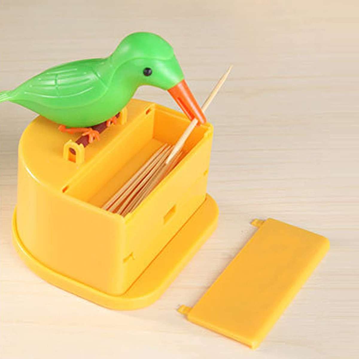Bird Automatic Pressing Toothpick Holder Smart Toothpick Dispenser