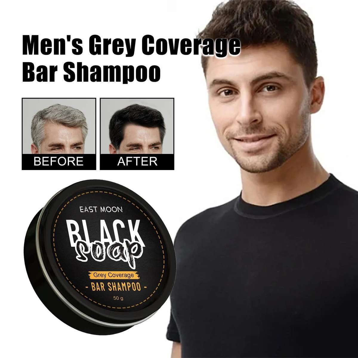 Hair & Beard Darkening Shampoo Bar For Men & Women 50g
