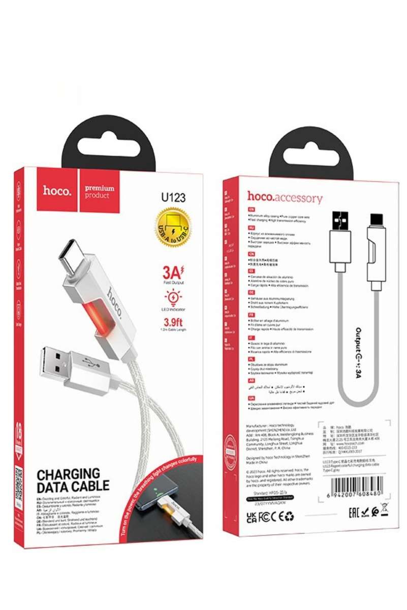 Hoco U123 USB to Type C Charging Cable