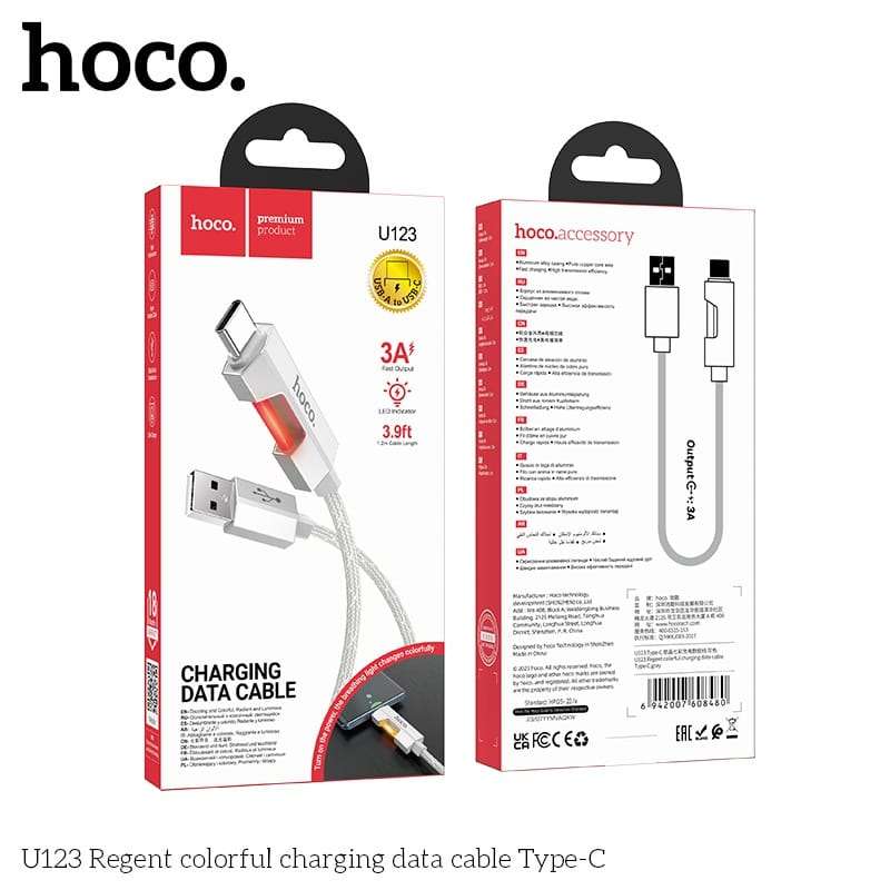 Hoco U123 USB to Type C Charging Cable