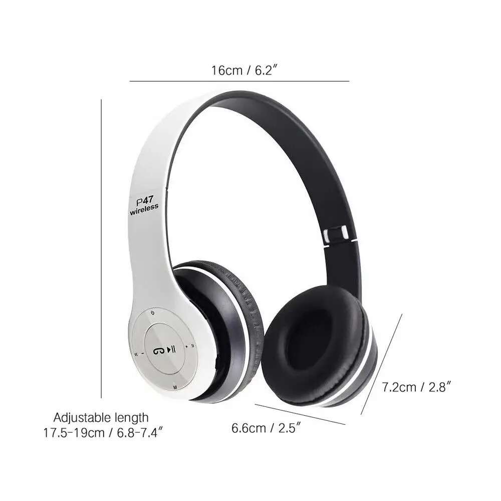 P47 Wireless Bluetooth Headphones Black