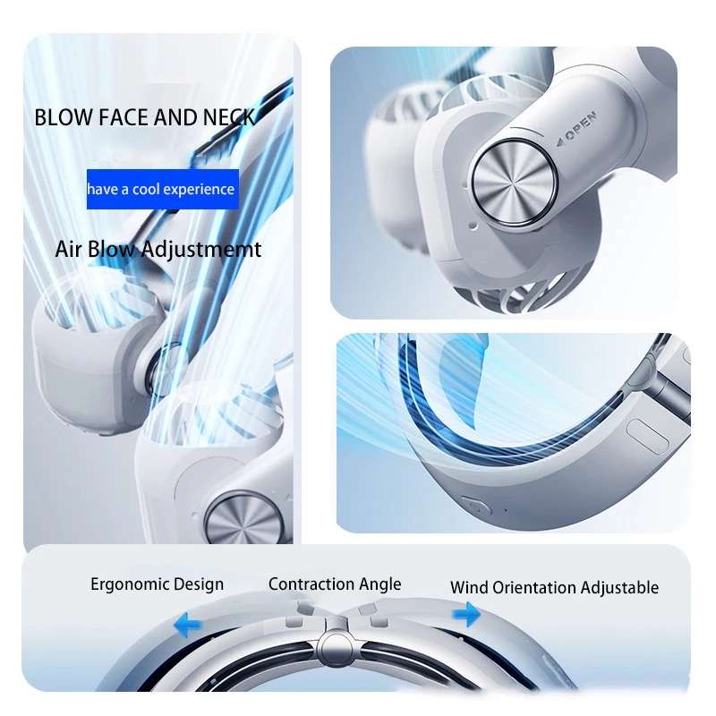 Rechargeable Portable Rotor Hanging Neck Electric Fan MF080 USB