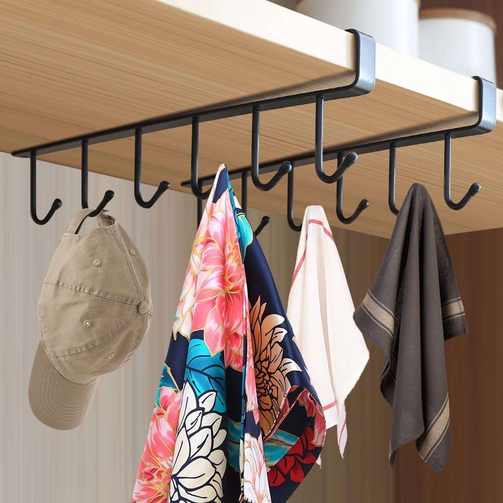 Under Cabinet Universal Mug Hook Black