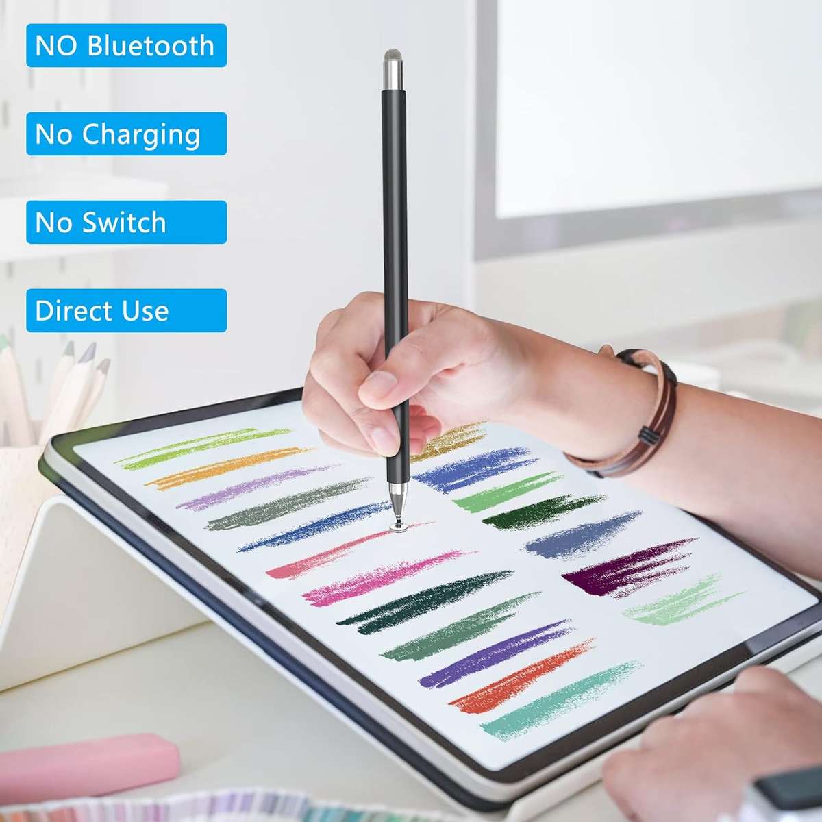 HOCO Stylus Pen for Touch Screens, 2-in-1 Tablet Pen Stylus Pencil 170mm
