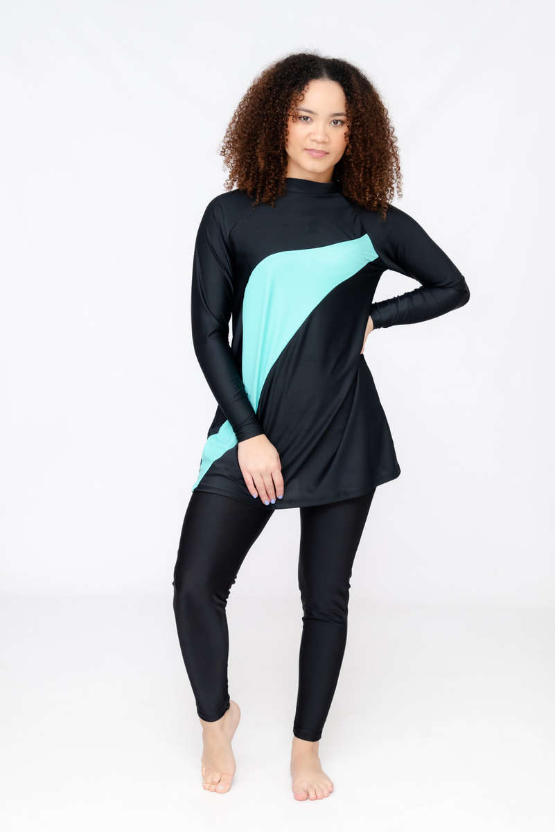 Maya Full Body Modest High Neck Swimsuit Burkini