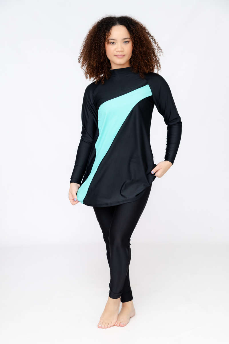 Maya Full Body Modest High Neck Swimsuit Burkini