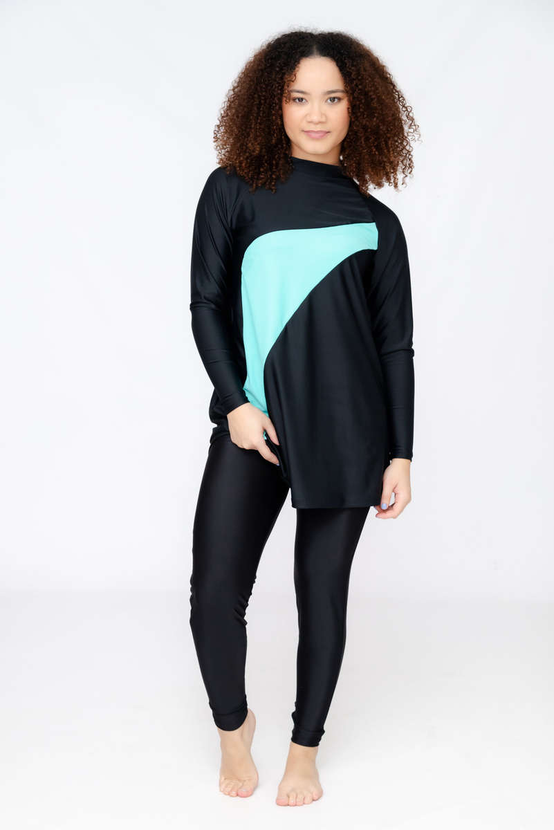 Maya Full Body Modest High Neck Swimsuit Burkini