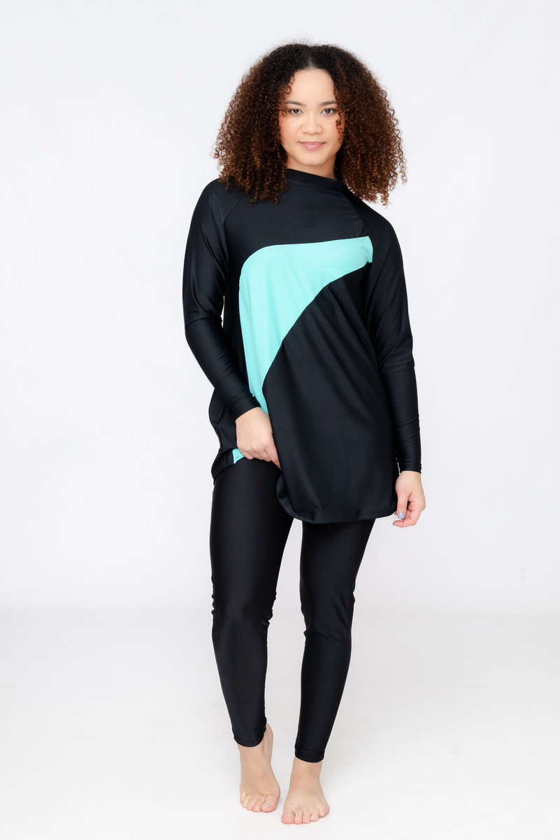 Maya Full Body Modest High Neck Swimsuit Burkini