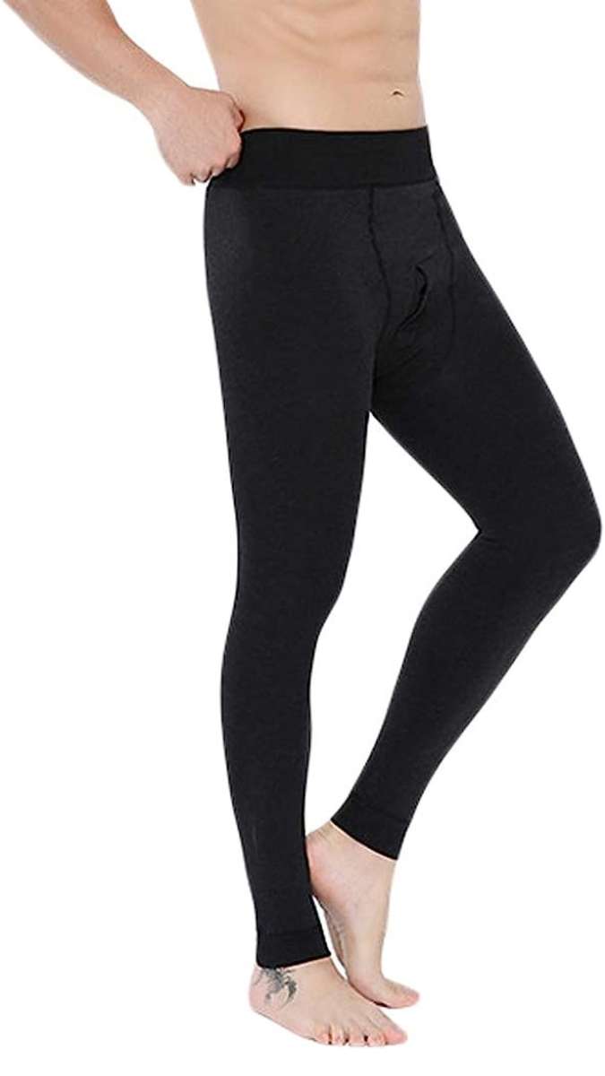 Men's Fleece Lined Long Johns Stretchy Winter Thermal leggings
