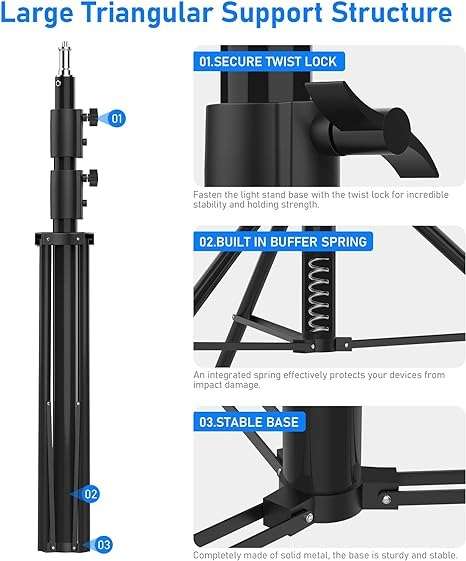 Heavy Duty Photography Light & Camera Stand 2100mm