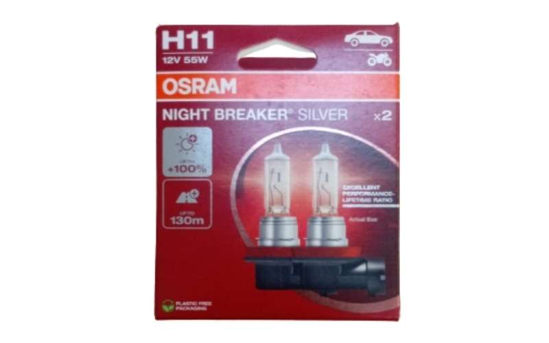 Osram H11 Night Breaker Sliver Globe (12v 55w) - Each
