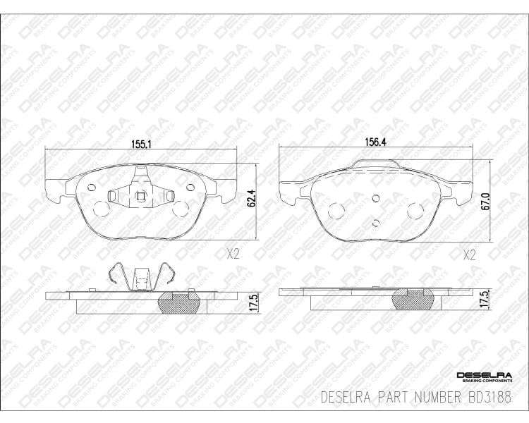 Mazda 3 Front Brake Pads 2004+ (1.6/2.0 Engine)