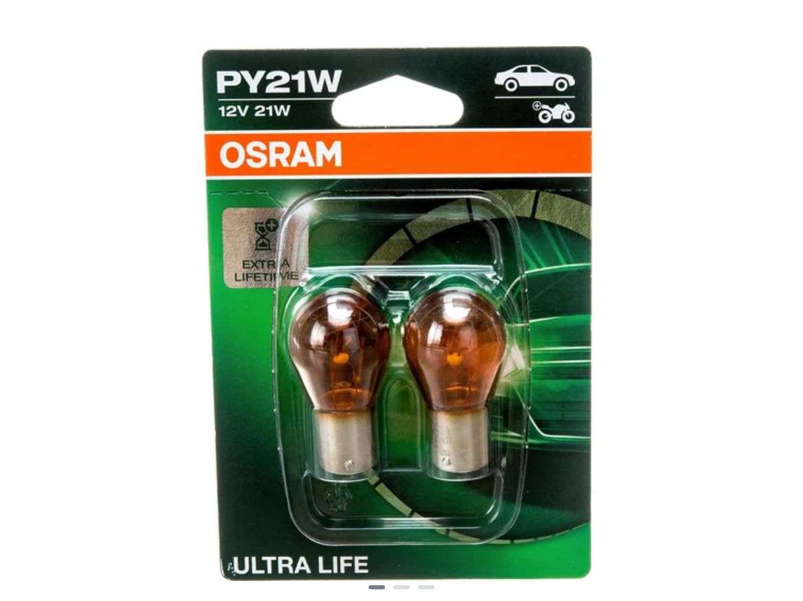 Osram Py21w Off Set Amber Ultra Life Set