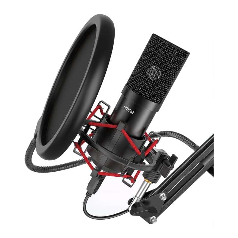 Fifine T732 USB Condensor Microphone with Arm Desk Mount Kit  Black