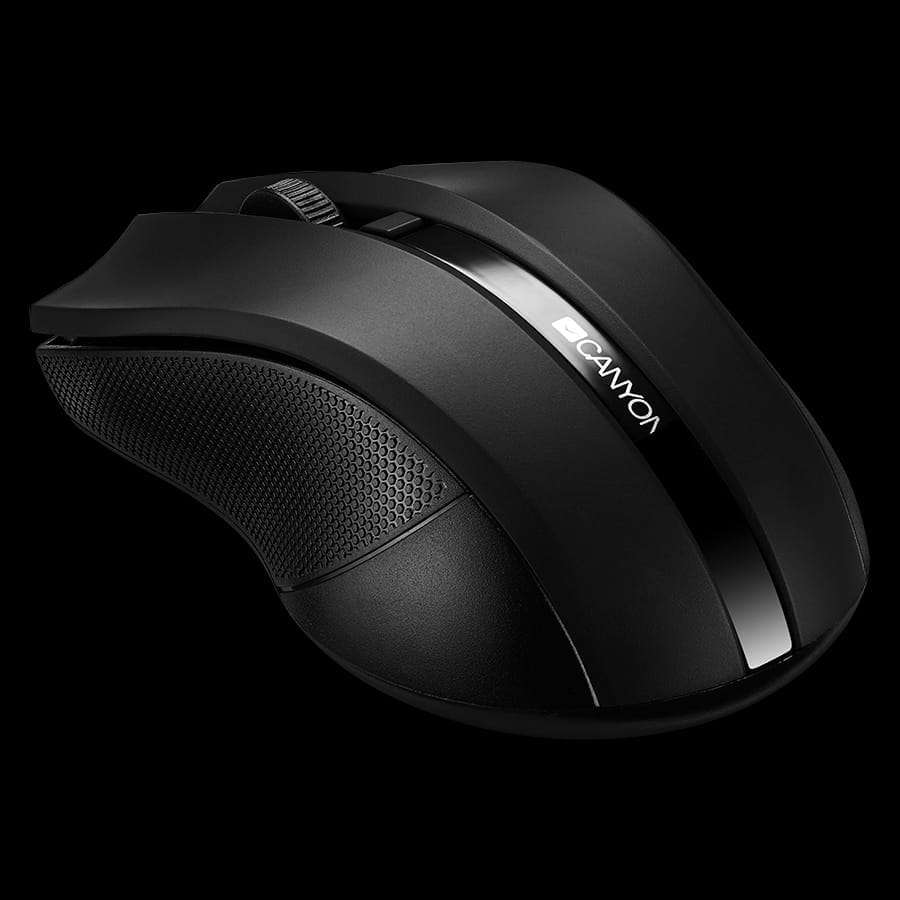 CANYON MW-5, 2.4GHz wireless Optical Mouse with 4 buttons, DPI 800/1200/1600, Black, 122*69*40mm,...