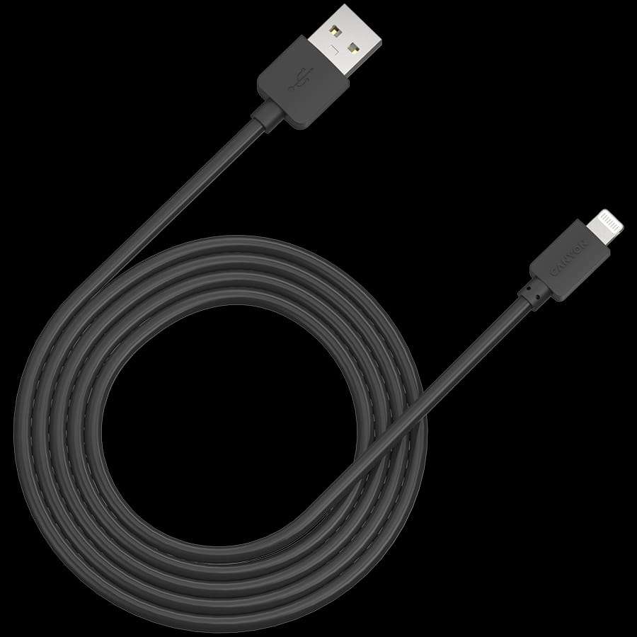 CANYON CFI-1, Lightning USB Cable for Apple, round, cable length 1m, Black, 15.9*7*1000mm, 0.018kg