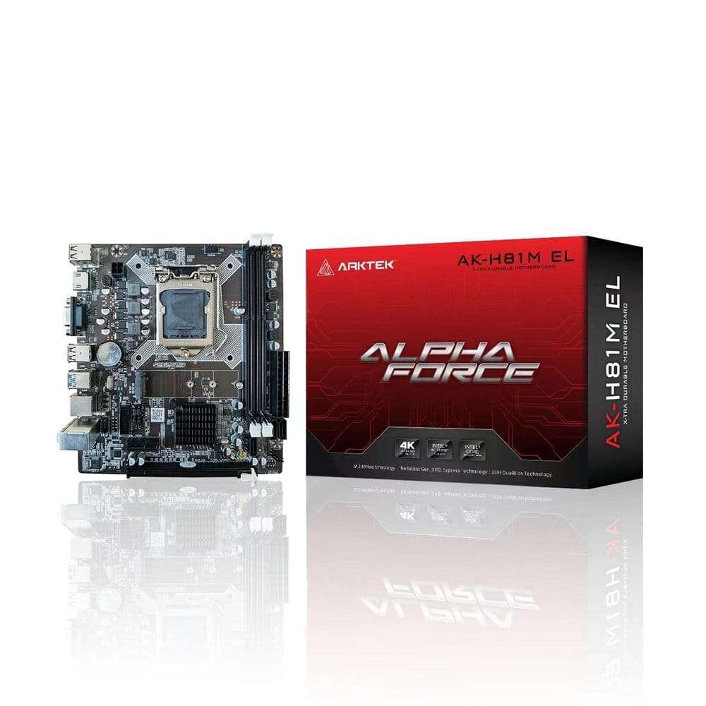 Arktek Intel H81 Chipset, Socket LGA1150, Dual Channel DDR3, Integrated Intel Graphics,2 x DDR3 S...