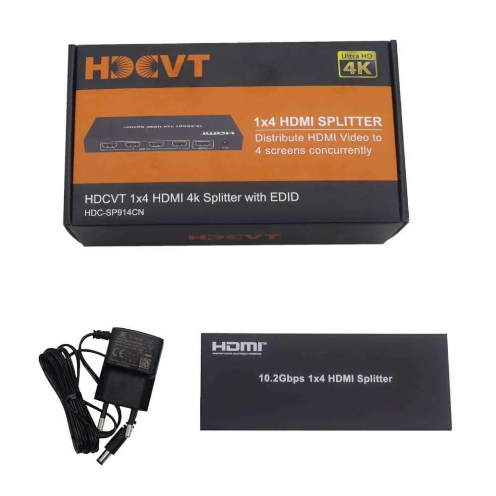HDCVT 1x4 HDMI 1.4 Splitter 4K with EDID Management