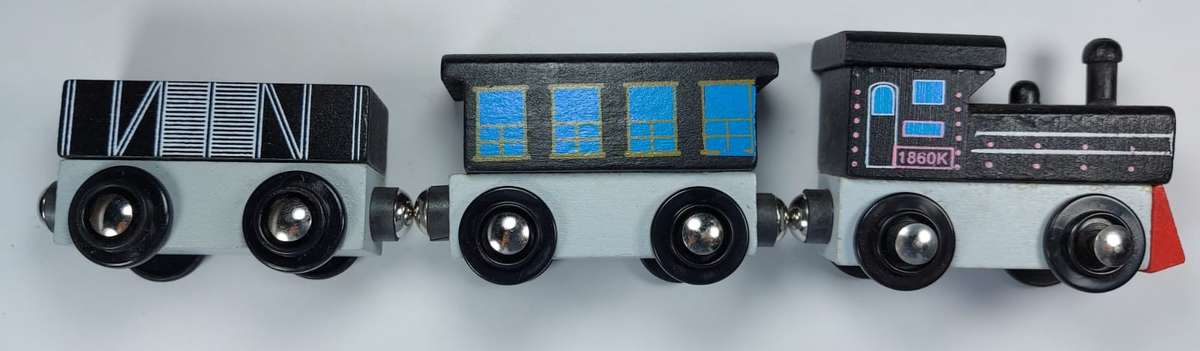 Wooden magnetic train set + wheels fits train set tracks