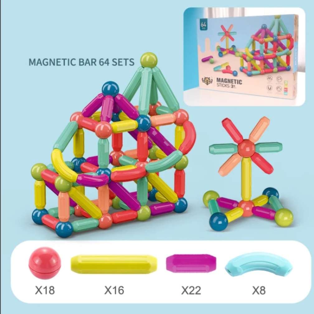 Magnetic Sticks 64 piece