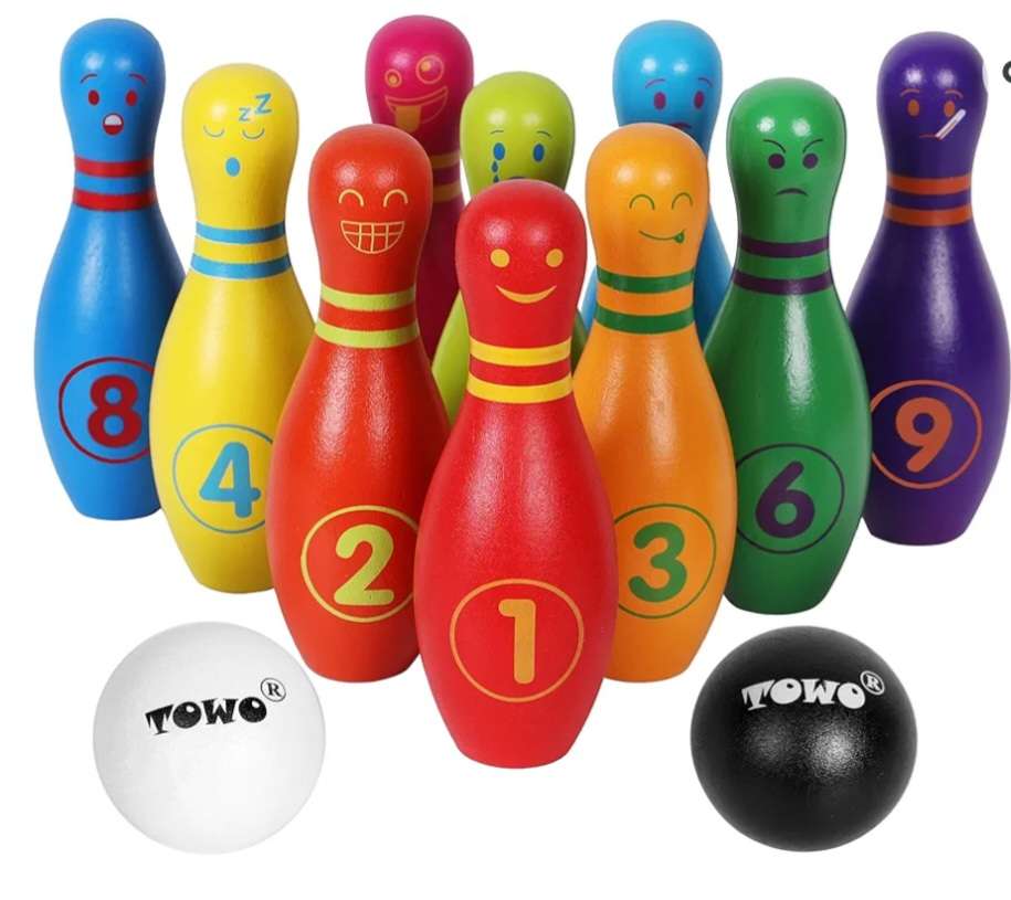 Wooden Skittle Bowling Set