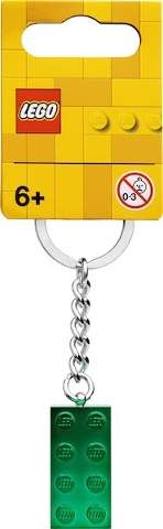Lego (N) ~ 2 x 4 Brick - Chrome Green Key Chain~