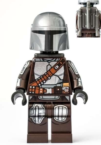 Minifigures NEW - The Mandalorian (Din Djarin / `Mando`) - Silver Beskar Armor, Jet  - Original Lego