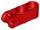 Red Technic, Axle and Pin Connector Perpendicular 3L with 2 Pin Holes