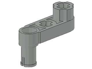 Light Bluish Gray Technic, Liftarm 1 x 3 with 2 Axle Holes and Pin / Crank