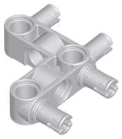 Light Bluish Gray Technic, Pin Connector Perpendicular 3 x 3 Bent with 4 Pins